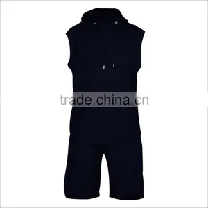 Guangzhou Custom Logo and Print Shorts And Sleeveless Hoodie Sport Tracksuit thumbnail-3
