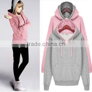 Women Winter Hoodies With Double Hood Pullover thumbnail-2