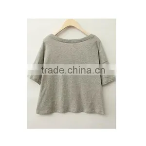 China Women T-shirt Fashion Short Sleeve Embroidered T-shirt for Ladies thumbnail-2