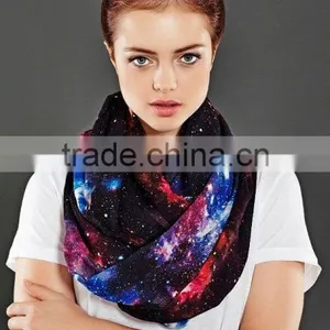 Space Galaxy Infinity Scarf Loop Scarf Circle Scarf Spring Summer Fall Winter Session Gift Ideas for Her Girlfriend Wife thumbnail-1