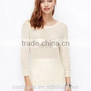 Slim Fit Sequins o Neck Long Sleeve Wool Woman Sweater thumbnail-2