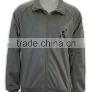 Logo Printed Grey Color Zipper-up Long Sleeve Sports Jersey thumbnail-1