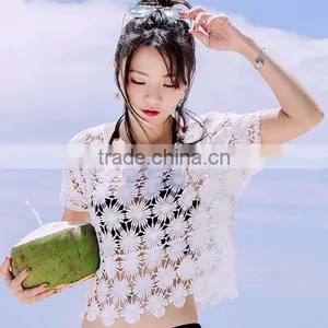 Short Sleeve Blouses Sexy Women See Through Blouses thumbnail-3