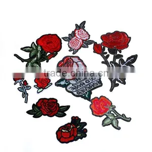 Fabric Iron On Patches At Random Rose Flower Fabric Patch thumbnail-2