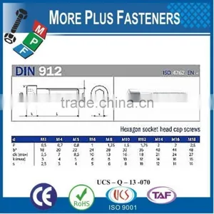Made In Taiwan DIN 912 Hexagon Socket Head Cap Screw DIN 912 thumbnail-1