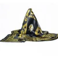 Fashion Golden Silk Square Scarf thumbnail-1