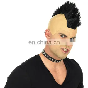 PWS-0448 Black Bald Mohawk Wig for Party thumbnail-1