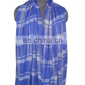 Gauze Pashmina Check Shawls and Scarf thumbnail-3