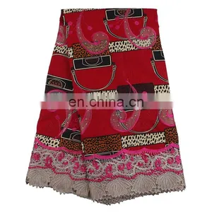 High-quality Wholesale Price 100% Cotton Wax for 6 Yards With Stones Lace Wax Print Fabric African L170727006 thumbnail-6