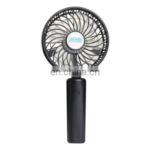 360 Degree Rotate Handheld Rechargeable Mini Battery Fan With 3 Speed Control (Black) thumbnail-1