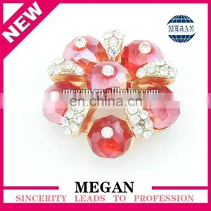 Wholesale Flower Pearl Rhinestone Button Flat Back thumbnail-6