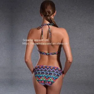 Sexy Mature Women Push Up Bikini, High Waist Two Piece Swimwear thumbnail-4