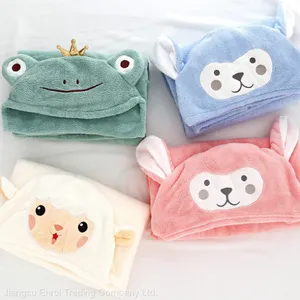 Multi-function Hooded Baby Bath Towel Cartoon Pattern thumbnail-1