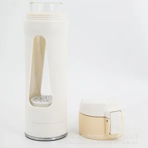 280ml Borosilicate Glass Water Cup With Ceramic Spheres of Mineral Alloy Element Making Water Soluable Hydrogen 800-1300 Pbb Rapid Microelctrolysis Generating Hydrion Neutralizing Radical Portable Lidded Bottle Anit-scald-skid Hot Water Tea Cup thumbnail-2