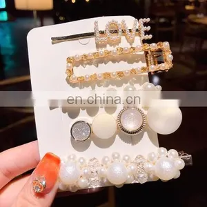 Korean Version of Pearl Hairpin Set Red Side Word Clip Hair Accessories Girl Hairpin Simple thumbnail-4