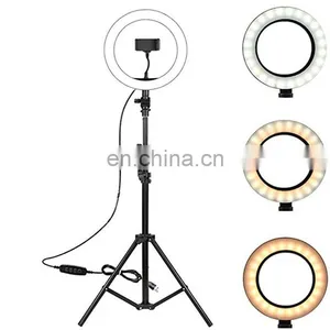 Hot Selling Adjustable 10 Inch 26 Selfie Ring Light Photography 3 Colors Led Ring Light With Tripod Stand thumbnail-2