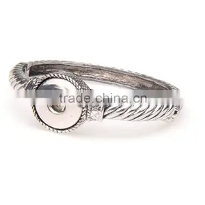 2016 New Bangles Stainless Steel Bangle Snap Button Charm Bracelet thumbnail-4