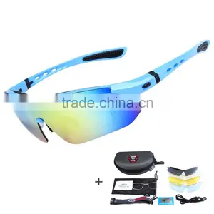Polarized Sports Sunglasses With 5 Interchangeable Lenses for Men Women Cycling Running Glasses thumbnail-6