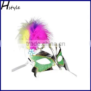 PVC Diy Feather Cloth Cover Side Princess Masquerade Party Mask SC110 thumbnail-3