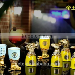 Bone China Chinese Zodiac Goblet With Yellow Glaze and Red Glaze thumbnail-3
