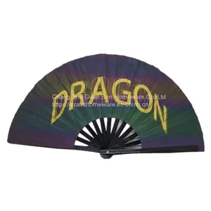 Large Folding Silk Hand Fan Hand Folding Fans Chinese Tai Chi Folding Fan for Men and Women Performance thumbnail-3