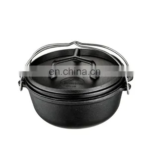 Spot Cast Iron Stew Japanese Soup Outdoor Picnic Boiled Water Hanging Stew Roast Chicken Pig Iron Dutch Hot Pot thumbnail-4