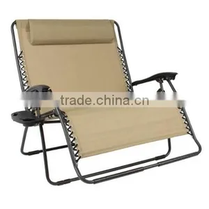 Double Chair Folding Zero Gravity Recliner Chair/Sun Lounger/Beach Chair thumbnail-1