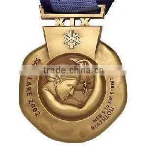 3D Custom Casting Kung fu Metal Medal With Ribbon thumbnail-3