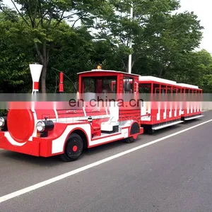 Large Battery Trackless Train Tourist Park Sightseeing Trains Amusement Equipment Trackless Train thumbnail-5