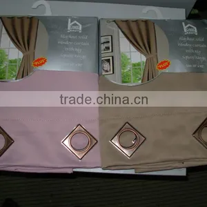 BLACKOUT SOLID WINDOW CURTAIN WITH BIG SQUARE RINGS thumbnail-2