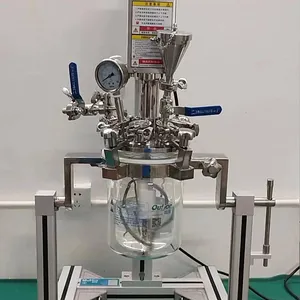 AMM-SE-1L Laboratory Simple Vacuum Semi-automatic Lifting Stainless Steel Reaction Kettle for Mixing and Homogenizing Ointment Lotion thumbnail-4