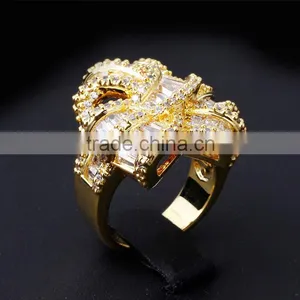 New African Design Wedding Luxury Style Baguette Zircon Crystal Women CZ Jewelry Ring thumbnail-3