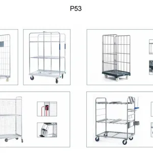 Heavy Duty Metal Wire Logistics Trolley With Handle 14 thumbnail-2