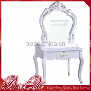 Drawer Table Salon Mirror Station With Polish Luxury Feet thumbnail-1