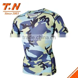Custom Sublimation Printed Men Short Sleeve Rash Guard thumbnail-4