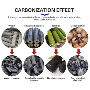 Environmental Vertical Hosting Wood Coconut Cashew Nuts Shell Charcoal Kiln Carbonization Furnace EPC thumbnail-4