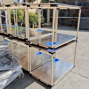 Lean Tube Turnover Cart, Flexible Assembly Line Side Trolley for Small Parts Transfer in Electronic Workshops thumbnail-4