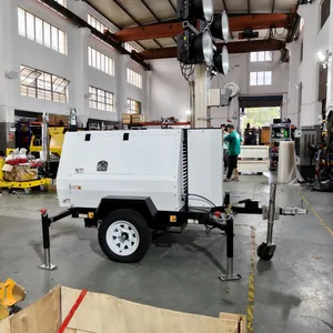 7m Manual Crank Lifting Mobile Lighting Tower With Diesel Generator Set for Construction Mining Road Works thumbnail-2