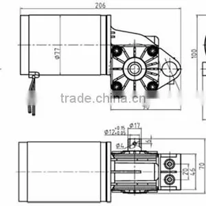 12v dc Power Window Motor for Golf Trolley Model ZY7712WZ thumbnail-2