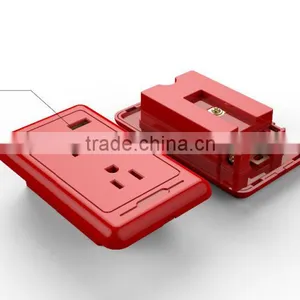 FCC Listed Over Voltage/current Protection IC 3 Pin Double Socket/US Power Socket/3 Pin America Female Socket thumbnail-1