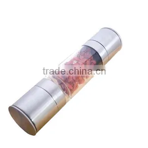 High Quality Double End Mill Salt and Pepper Grinder Brushed Tainless Steel Salt & Pepper Mill Set 2 in 1,manual Coffee Grinder thumbnail-6