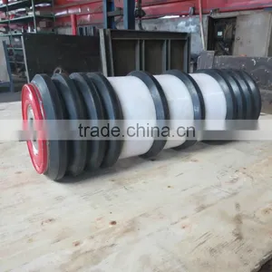 Rock Bottom Belt Conveyor Rubber Coated Roller/Idler With Ring thumbnail-4