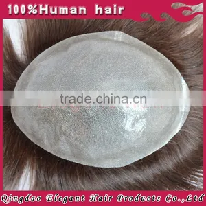 Qingdao Hairpiece Factory Unprocessed Indian Remy Hair Invisible Super Thin Skin Toupee for Men thumbnail-4