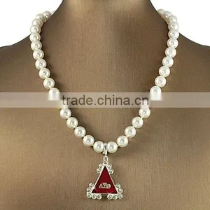 Delta Sigma Theta DST Sorority Pearl Necklace Pendant Quality Choice thumbnail-1