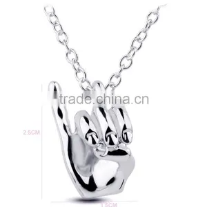 AKA Pinkie up Necklace Hip Hop Hand Pendant Necklace Choker Jewelry Palm Necklace Quality Choice thumbnail-1