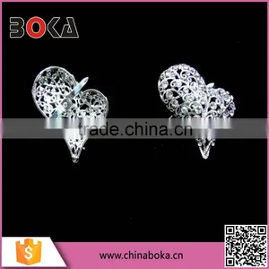 BOKA Silver Alloy Metal Heart Shoe Buckle With Crystal Rhinestones, Shoe Buckles thumbnail-1