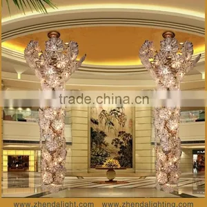 Large Villa Hotel Lobby Decorative Tree Shape Glass LED Light Pendant Chandelier thumbnail-2