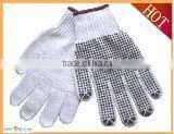 Pvc Dotted 7 Gauge Cotton Gloves/ 100% Bleach White Polyester Cotton Gloves With One Side PVC Dots thumbnail-2