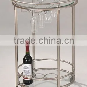 Modern Trolley/ Round Metal Glass Serving Cart thumbnail-1