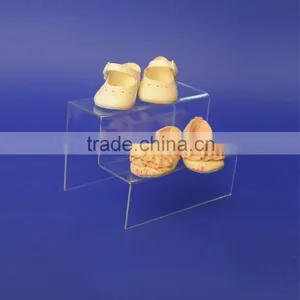 Stepped Freestanding Clear Acrylic Shoe Display Stand Retail Display thumbnail-1
